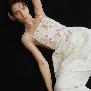 Simonett Embroidered Apron Top - White Size One SizeWhite / One Size